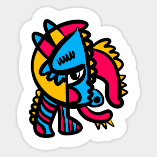 Aztec Pop Art Graffiti Creature Sticker